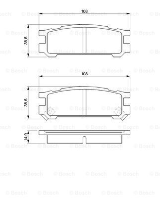 BOSCH Комплект тормозных колодок, дисковый тормоз 0 986 461 143