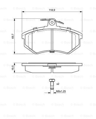 BOSCH Комплект тормозных колодок, дисковый тормоз 0 986 466 700