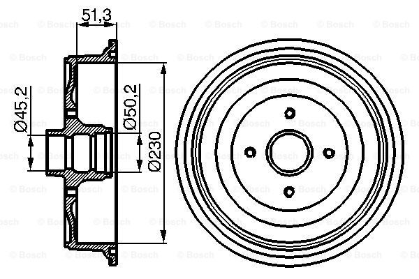 BOSCH Bremžu trumulis 0 986 477 011