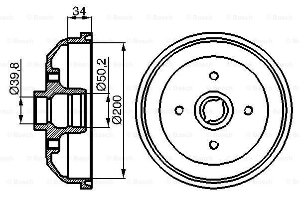 BOSCH Bremžu trumulis 0 986 477 040