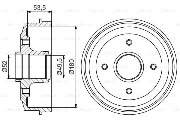 BOSCH Тормозной барабан 0 986 477 153