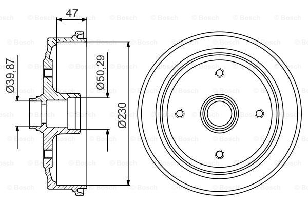 BOSCH Bremžu trumulis 0 986 477 176