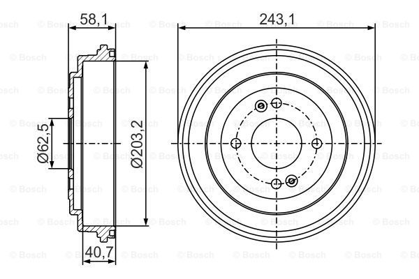 BOSCH Тормозной барабан 0 986 477 298