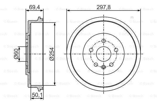 BOSCH Тормозной барабан 0 986 477 302