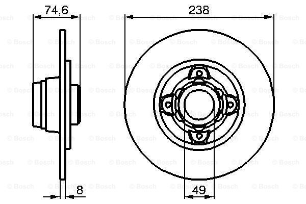 BOSCH Тормозной диск 0 986 478 557