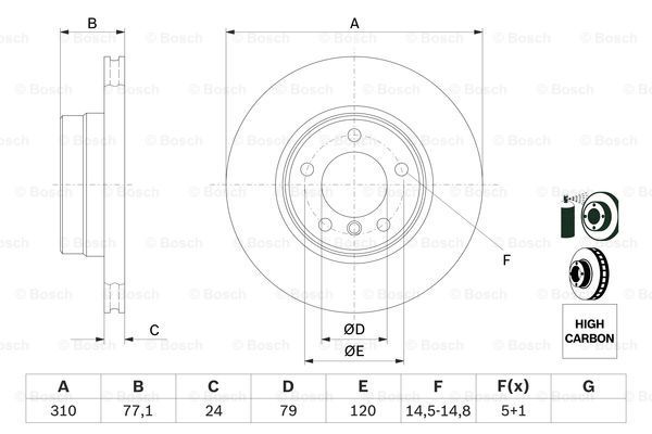 BOSCH Тормозной диск 0 986 479 055