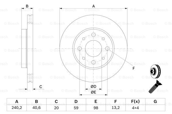 BOSCH Тормозной диск 0 986 479 121