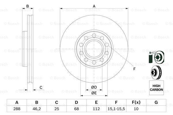 BOSCH Тормозной диск 0 986 479 157