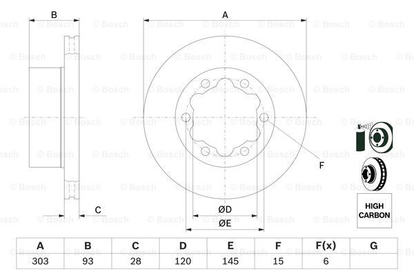 BOSCH Тормозной диск 0 986 479 296