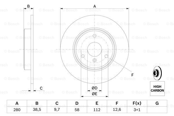 BOSCH Тормозной диск 0 986 479 305