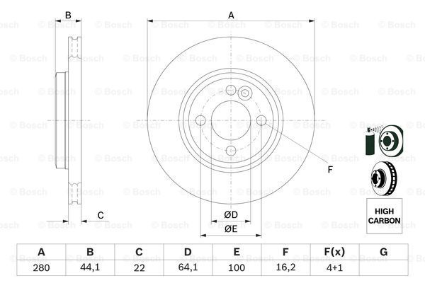 BOSCH Тормозной диск 0 986 479 437