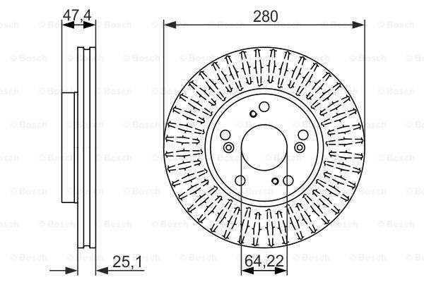 BOSCH Тормозной диск 0 986 479 625