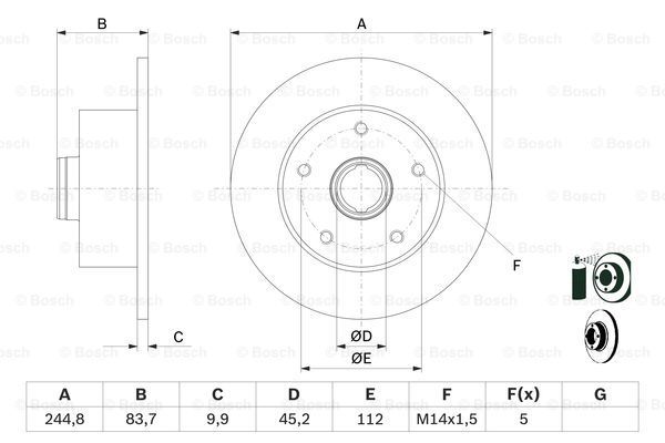 BOSCH Тормозной диск 0 986 479 B48