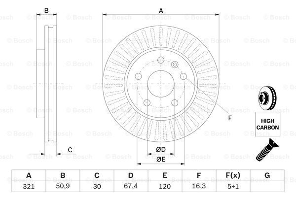 BOSCH Bremžu diski 0 986 479 C16