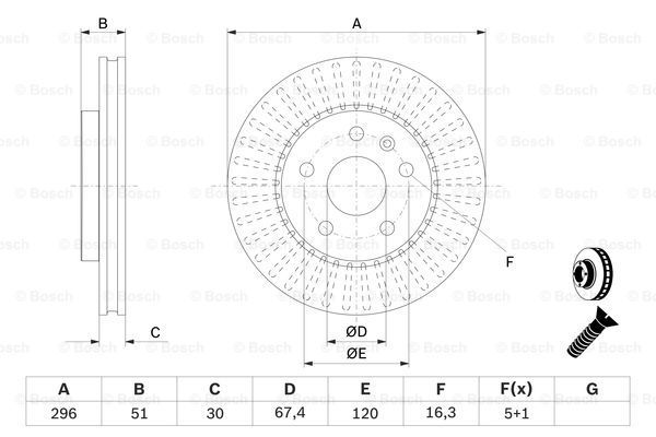 BOSCH Тормозной диск 0 986 479 C65