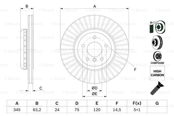 BOSCH Bremžu diski 0 986 479 E13