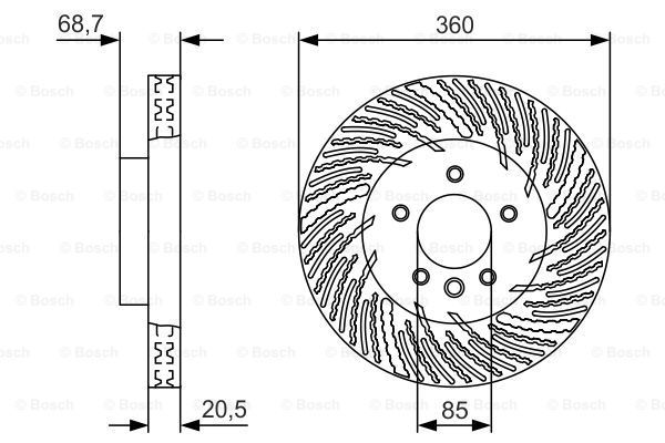 BOSCH Тормозной диск 0 986 479 V02