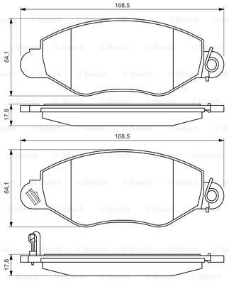 BOSCH Комплект тормозных колодок, дисковый тормоз 0 986 494 037