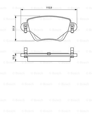 BOSCH Комплект тормозных колодок, дисковый тормоз 0 986 494 046