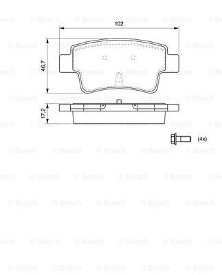 BOSCH Комплект тормозных колодок, дисковый тормоз 0 986 494 072