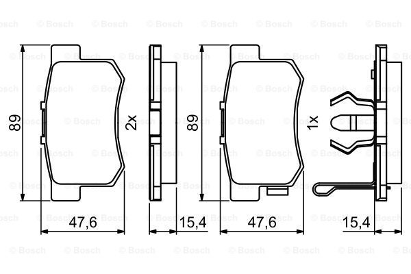 BOSCH Комплект тормозных колодок, дисковый тормоз 0 986 494 233