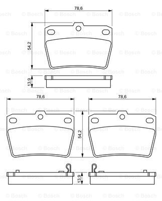 BOSCH Комплект тормозных колодок, дисковый тормоз 0 986 494 350