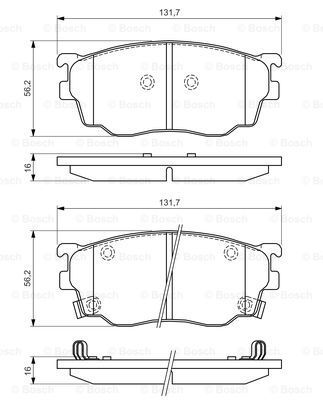 BOSCH Комплект тормозных колодок, дисковый тормоз 0 986 494 394