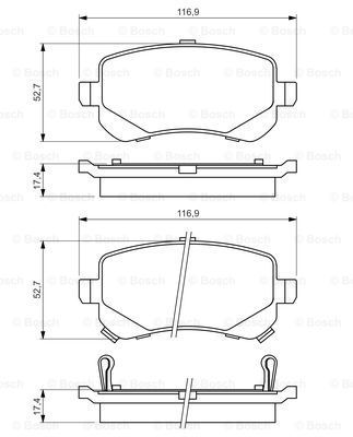 BOSCH Комплект тормозных колодок, дисковый тормоз 0 986 494 496