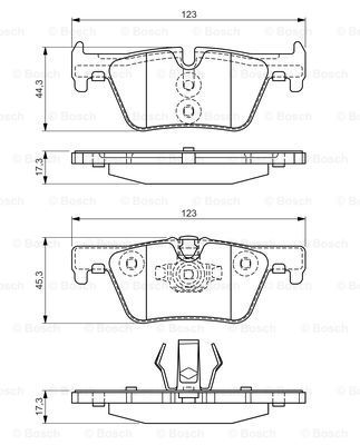 BOSCH Комплект тормозных колодок, дисковый тормоз 0 986 494 554