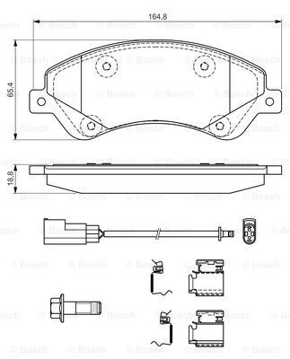 BOSCH Комплект тормозных колодок, дисковый тормоз 0 986 494 613