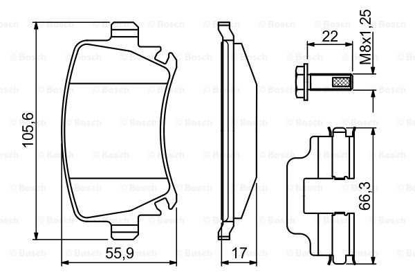 BOSCH Комплект тормозных колодок, дисковый тормоз 0 986 494 649