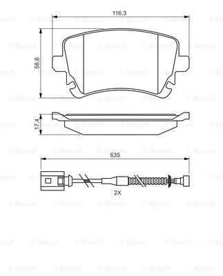 BOSCH Комплект тормозных колодок, дисковый тормоз 0 986 494 669