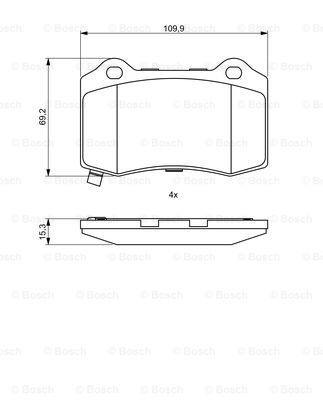 BOSCH Комплект тормозных колодок, дисковый тормоз 0 986 494 708