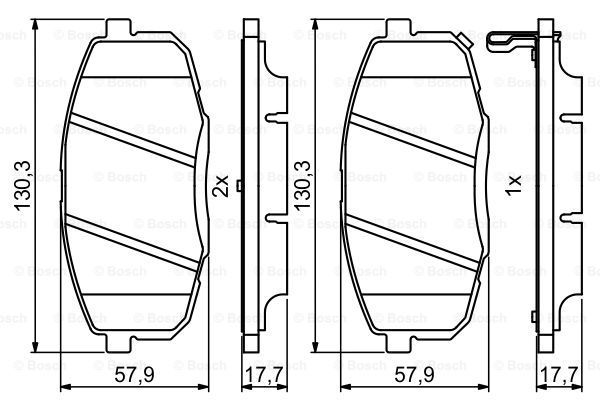 BOSCH Комплект тормозных колодок, дисковый тормоз 0 986 494 995