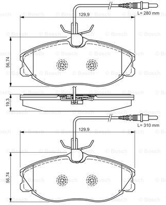 BOSCH Комплект тормозных колодок, дисковый тормоз 0 986 495 001