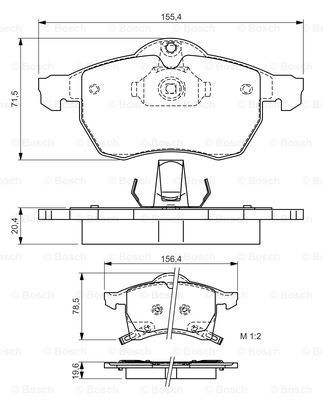 BOSCH Комплект тормозных колодок, дисковый тормоз 0 986 495 012