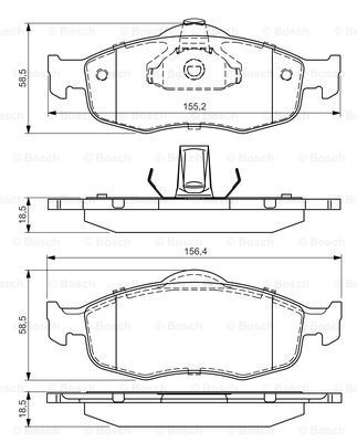 BOSCH Комплект тормозных колодок, дисковый тормоз 0 986 495 026