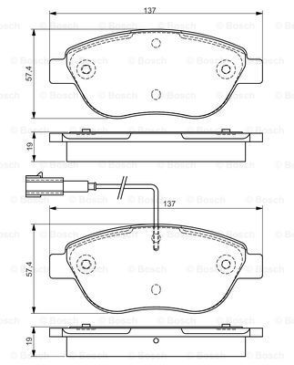 BOSCH Комплект тормозных колодок, дисковый тормоз 0 986 495 086