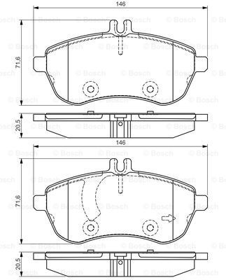 BOSCH Комплект тормозных колодок, дисковый тормоз 0 986 495 104