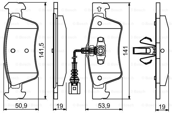 BOSCH Комплект тормозных колодок, дисковый тормоз 0 986 495 115