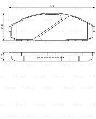 BOSCH Комплект тормозных колодок, дисковый тормоз 0 986 495 171