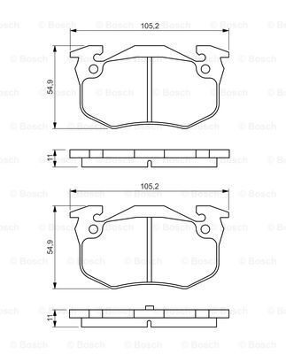 BOSCH Комплект тормозных колодок, дисковый тормоз 0 986 495 236