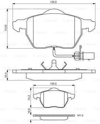 BOSCH Комплект тормозных колодок, дисковый тормоз 0 986 495 241