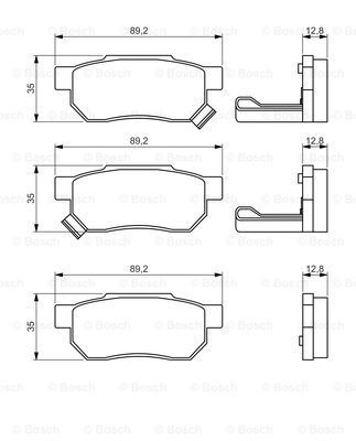 BOSCH Комплект тормозных колодок, дисковый тормоз 0 986 495 256