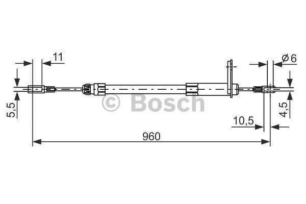 BOSCH Тросик, cтояночный тормоз 1 987 477 219