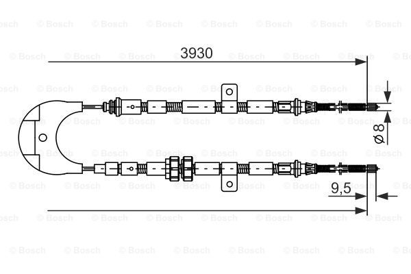 BOSCH Тросик, cтояночный тормоз 1 987 477 233