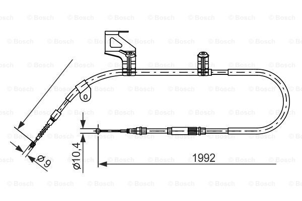 BOSCH Тросик, cтояночный тормоз 1 987 477 244