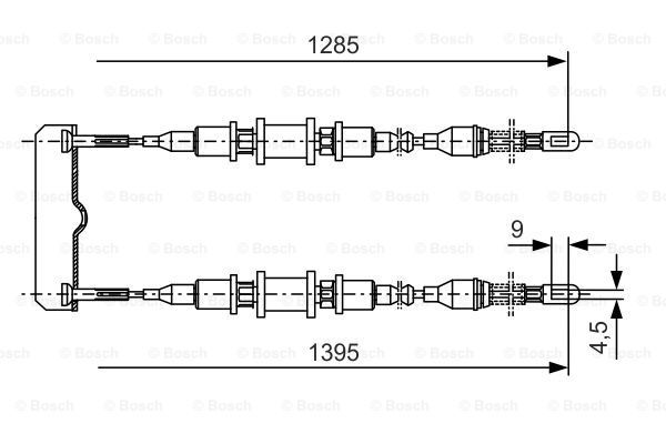 BOSCH Тросик, cтояночный тормоз 1 987 477 253