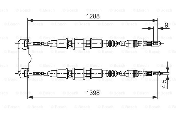 BOSCH Тросик, cтояночный тормоз 1 987 477 258