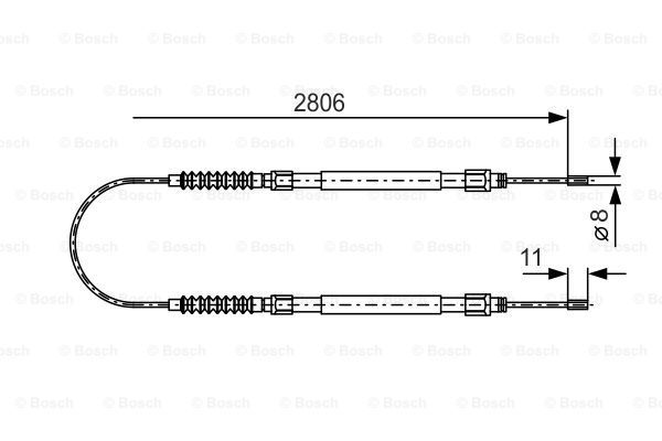 BOSCH Тросик, cтояночный тормоз 1 987 477 262